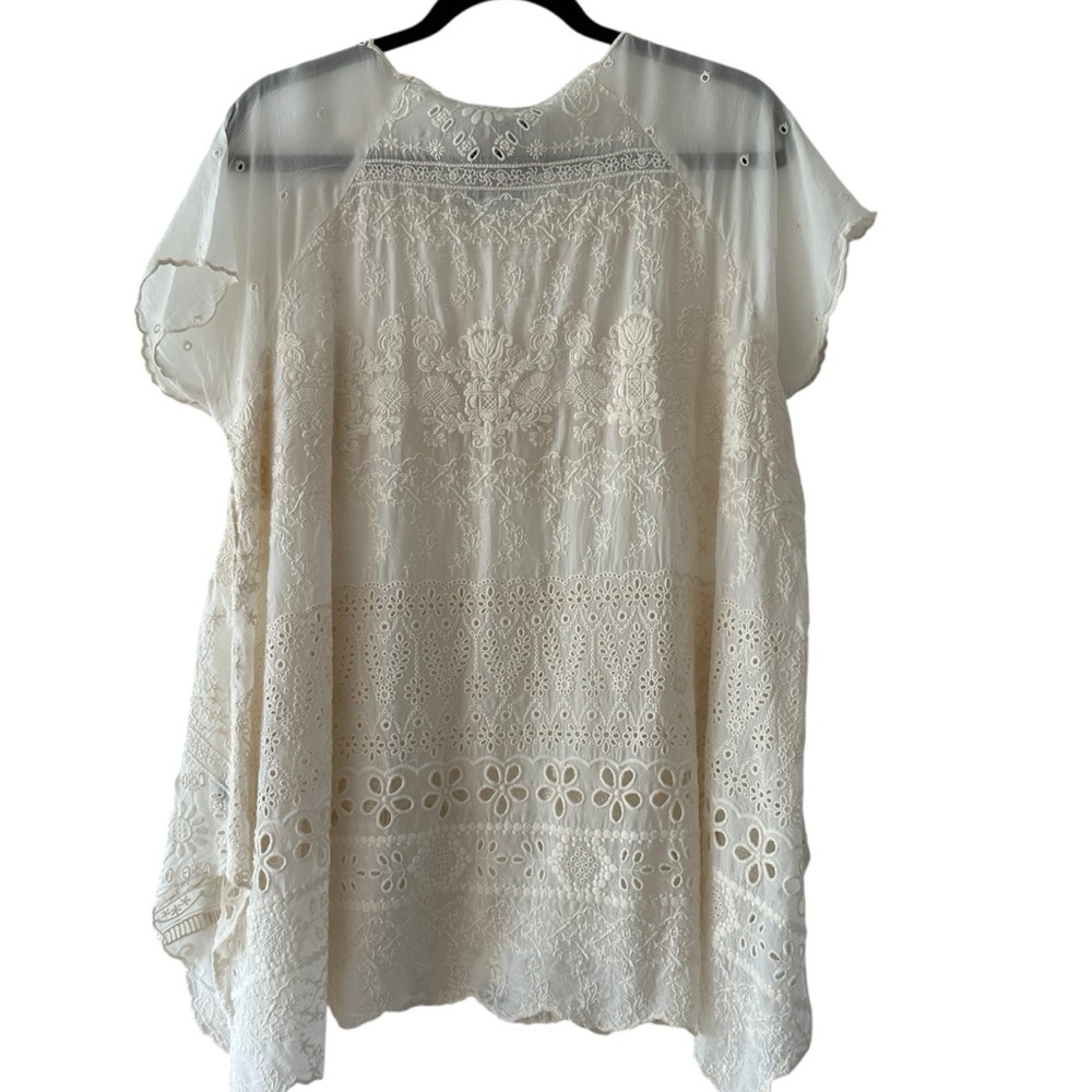 JOHNNY WAS Sutera Ivory/White Embroidered Top, Sz S - Picture 4 of 6